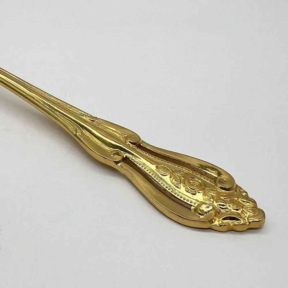 VTG Lifetime MONA LISA Serving Spoon Gold Electroplated Stainless Flatware Japan
